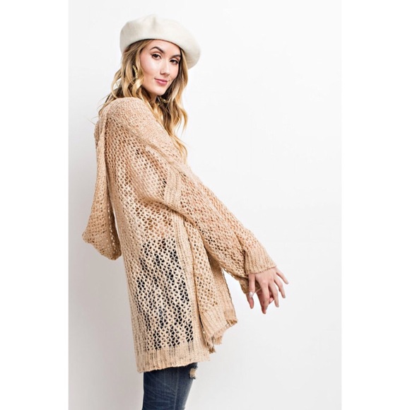 Sweaters - Oatmeal Sweater Knit Hoodie Pullover